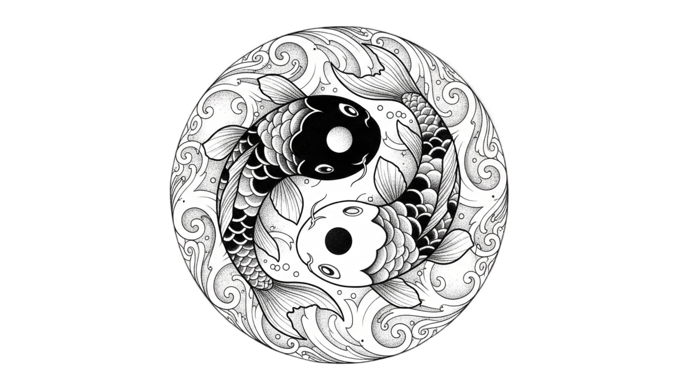 yin yang tattoo png PNG transparent background