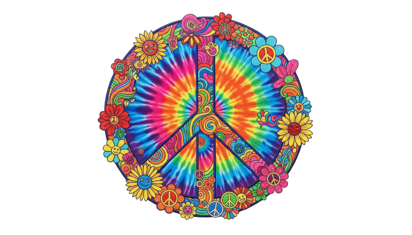 hippie peace sign png PNG transparent background