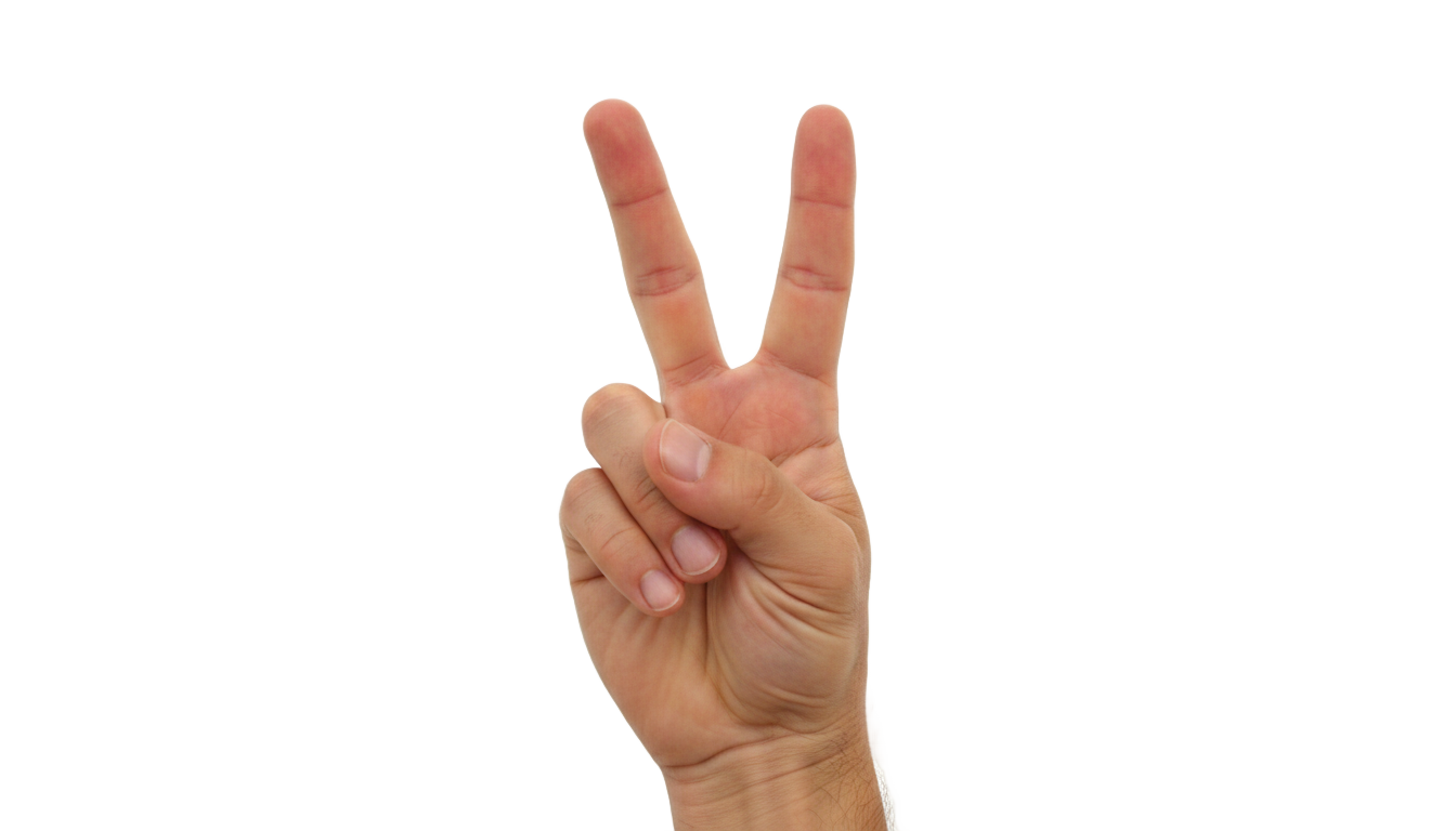 finger peace sign png PNG transparent background