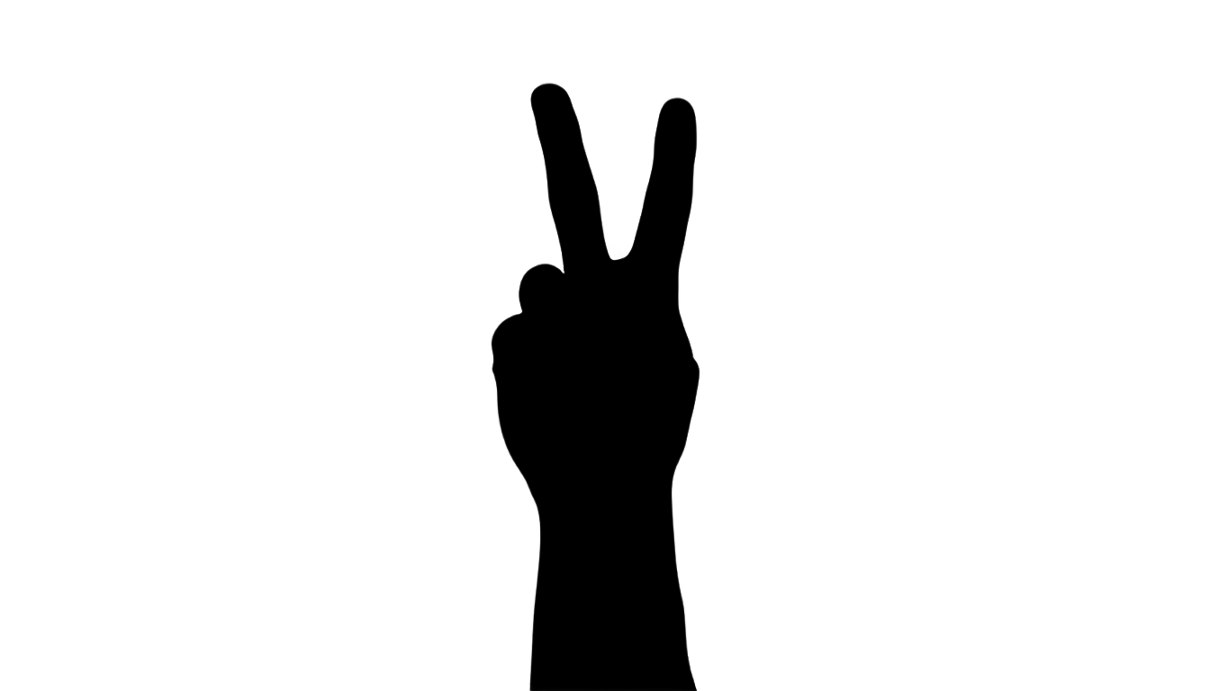 silhouette peace sign png PNG transparent background