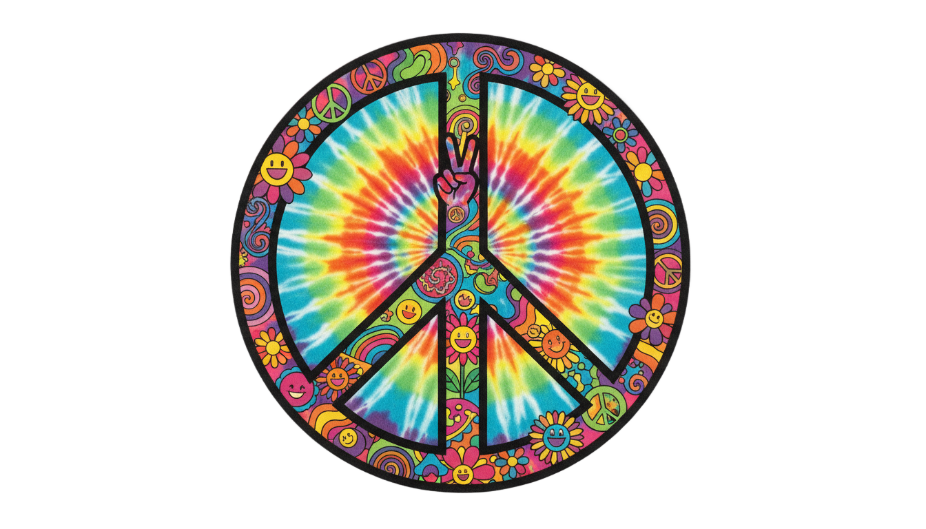 hippie peace sign png PNG transparent background