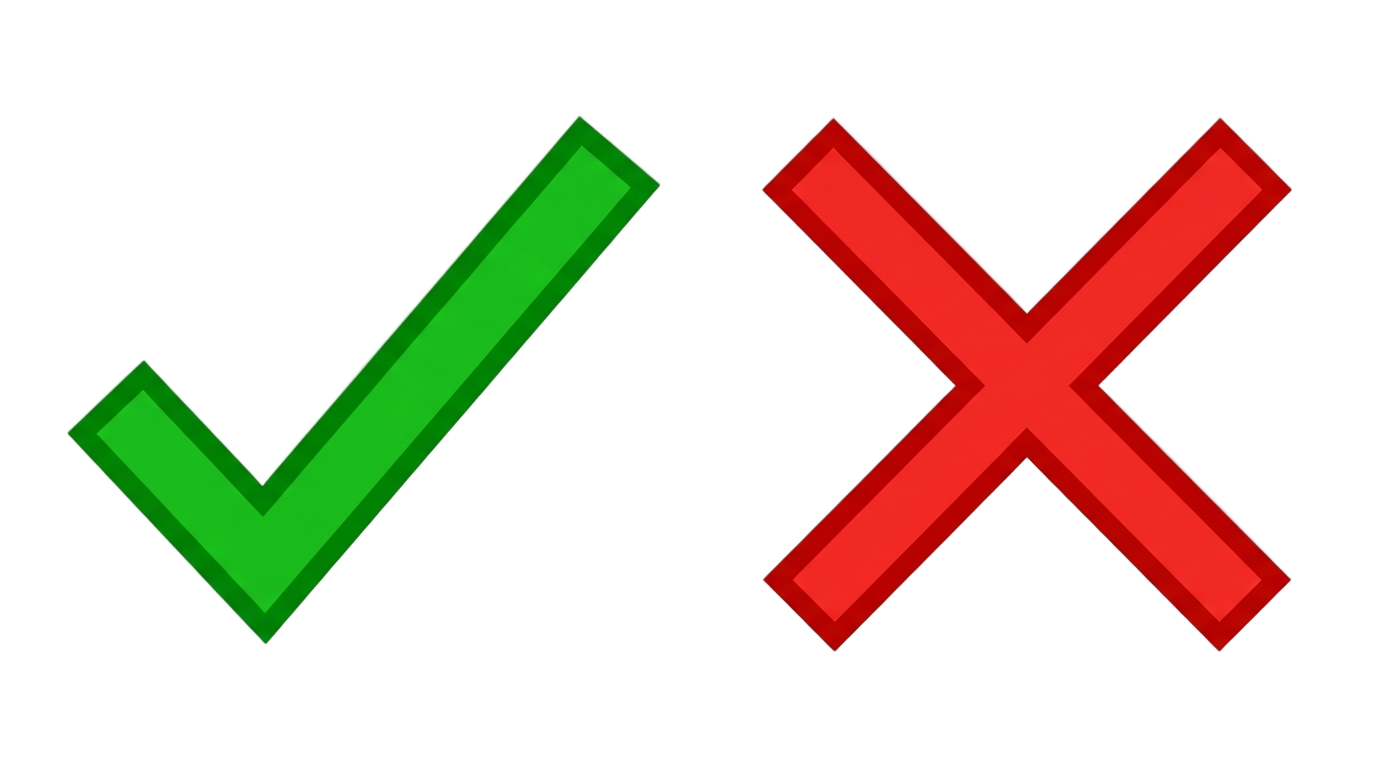 checkmark and x mark png PNG transparent background