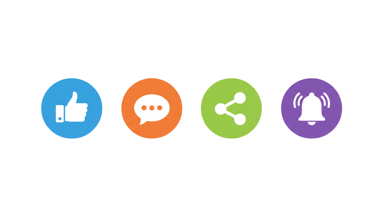 like comment share subscribe png no copyright PNG transparent background