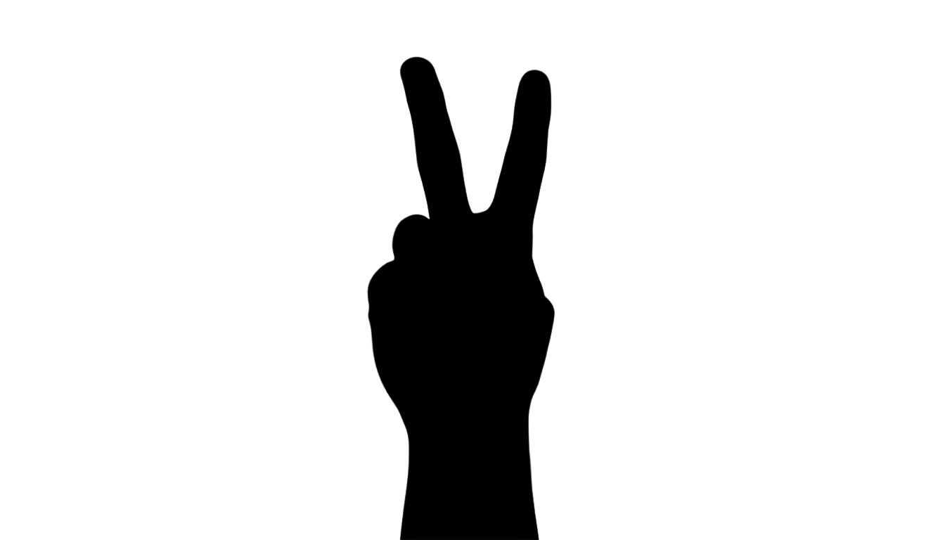 silhouette peace sign png PNG transparent background