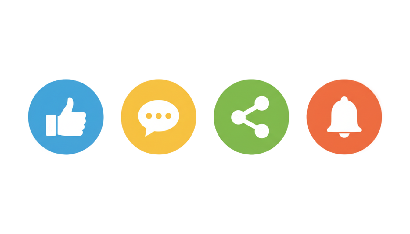 like comment share subscribe png no copyright PNG transparent background
