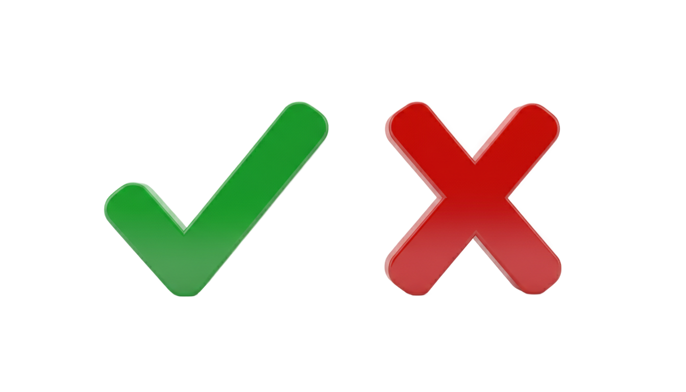checkmark and x png PNG transparent background