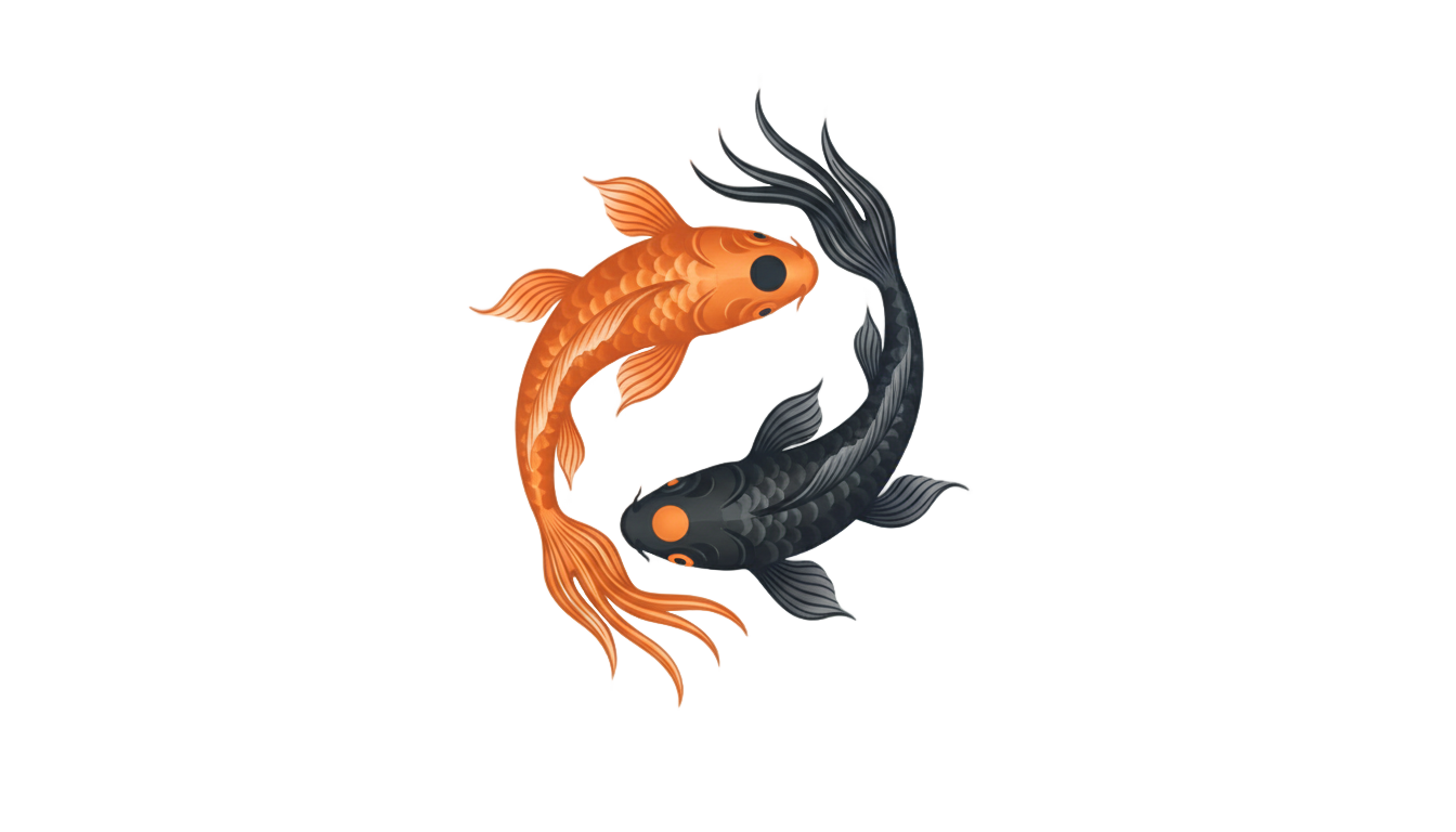 yin yang koi fish png PNG transparent background