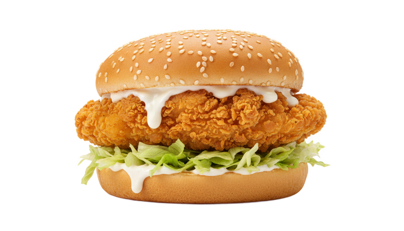 chicken zinger burger png PNG transparent background