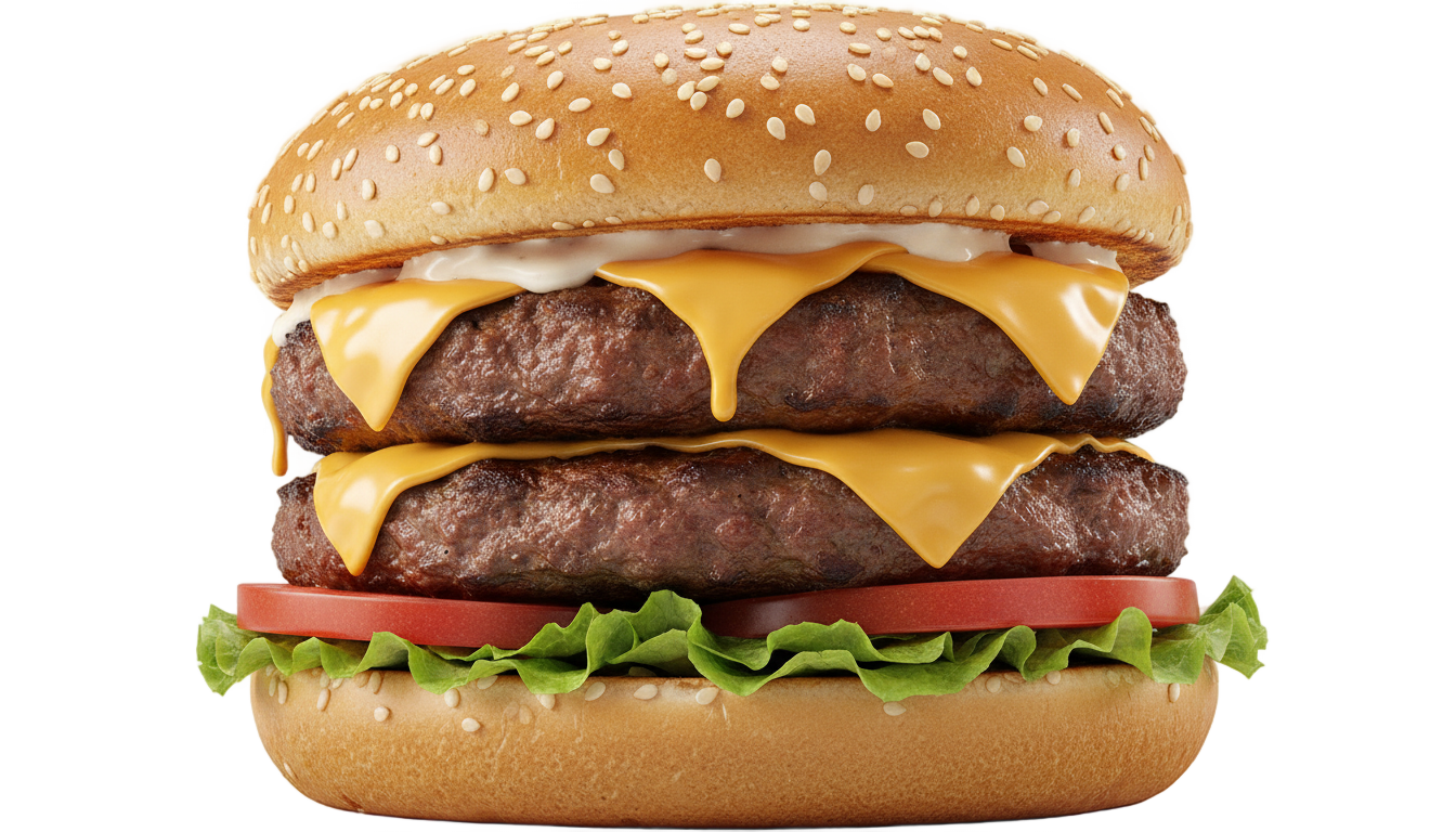 double beef burger png PNG transparent background