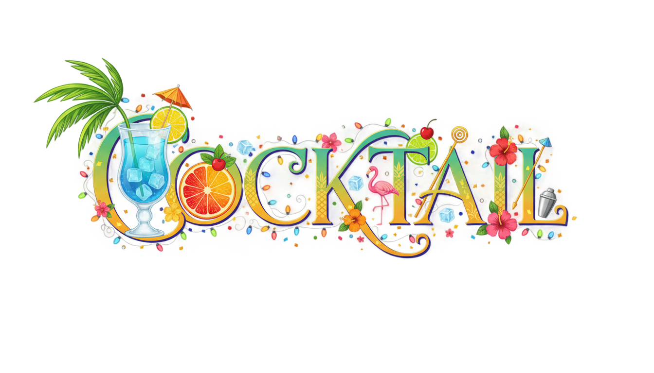cocktail text png PNG transparent background