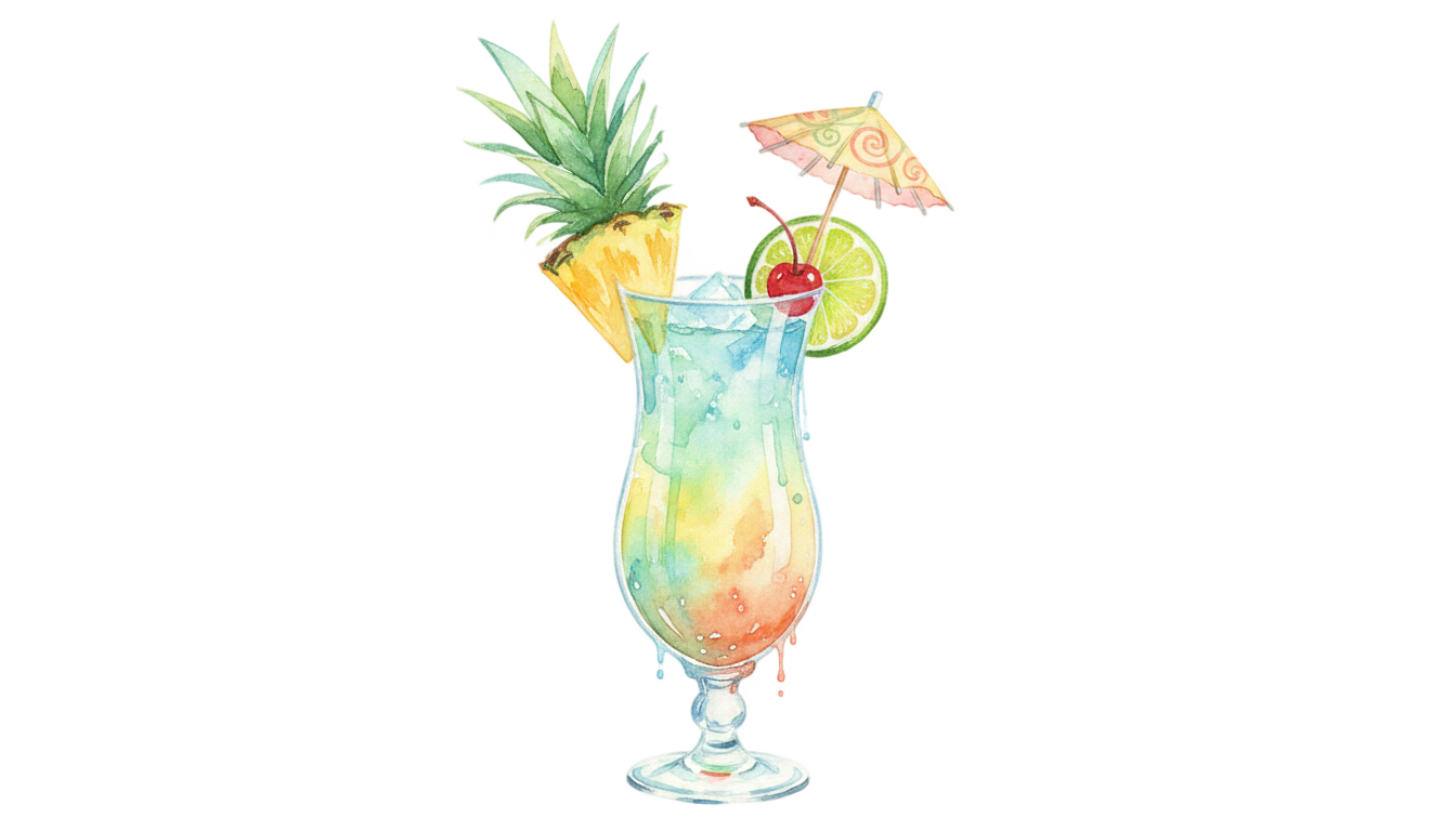 watercolor cocktail png PNG transparent background