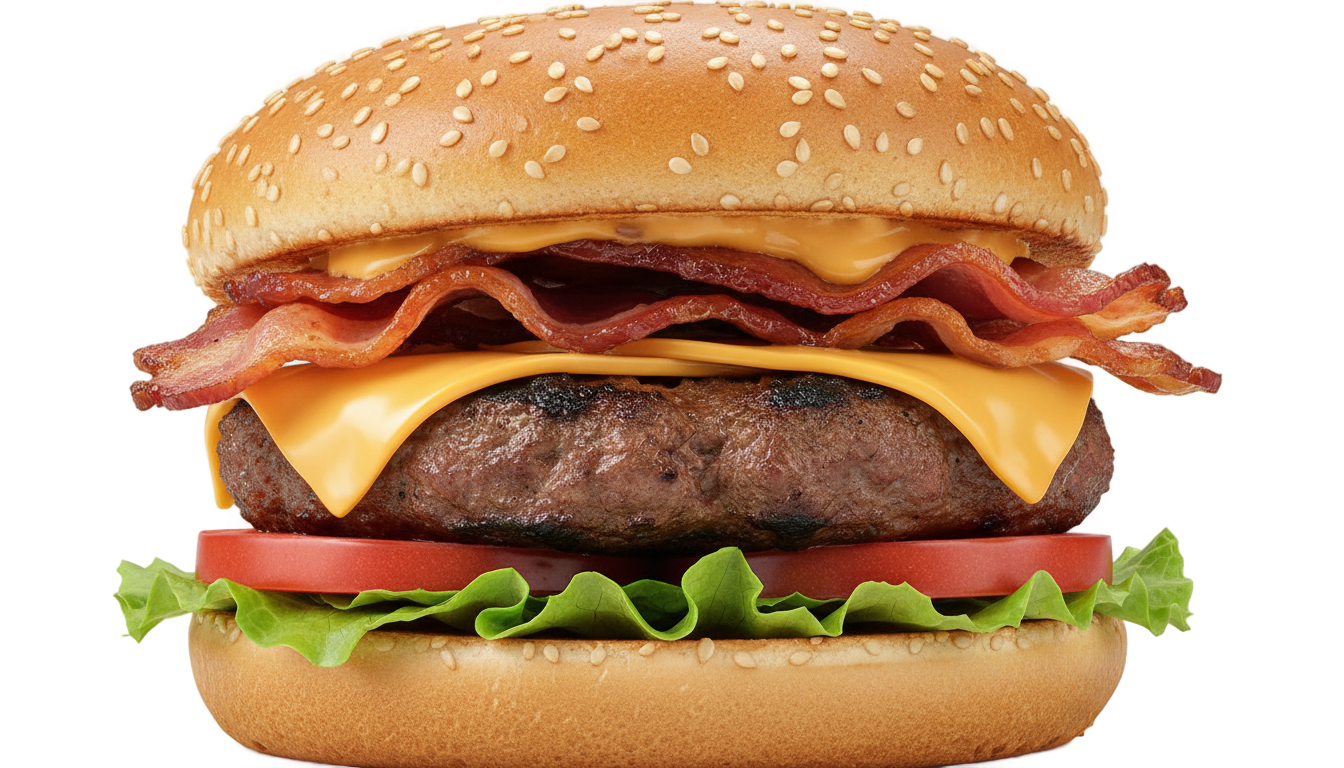 burger bacon png PNG transparent background