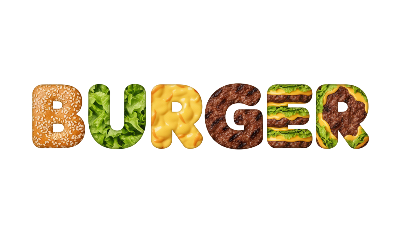 burger text png PNG transparent background