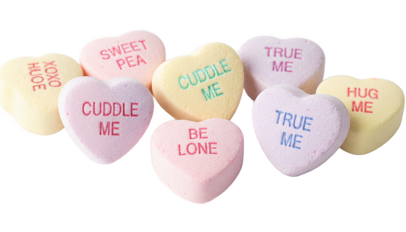 valentine's day candy hearts png PNG transparent background