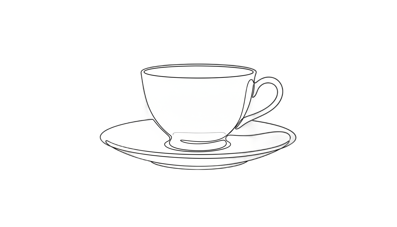 tea cup outline png PNG transparent background