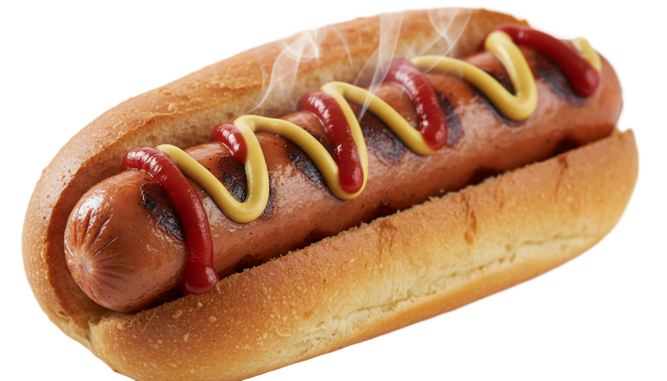 tender juicy hotdog png PNG transparent background