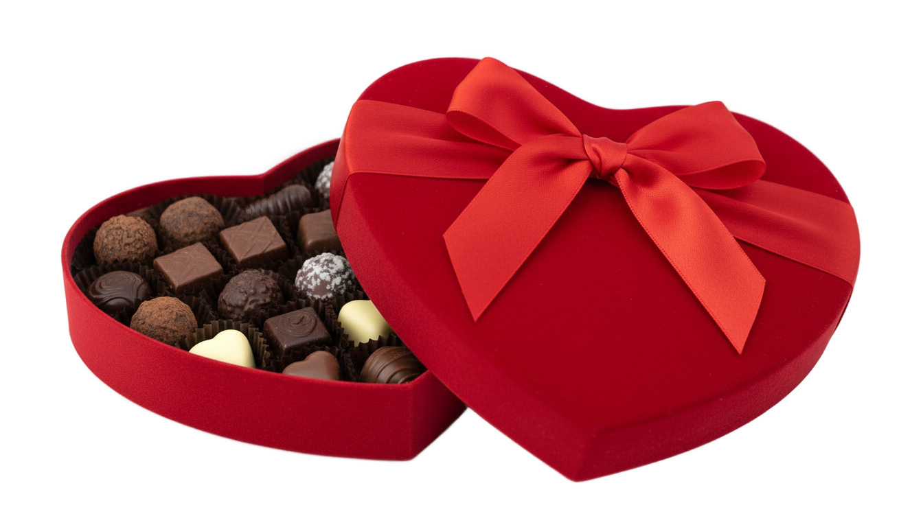 valentine chocolate box png PNG transparent background