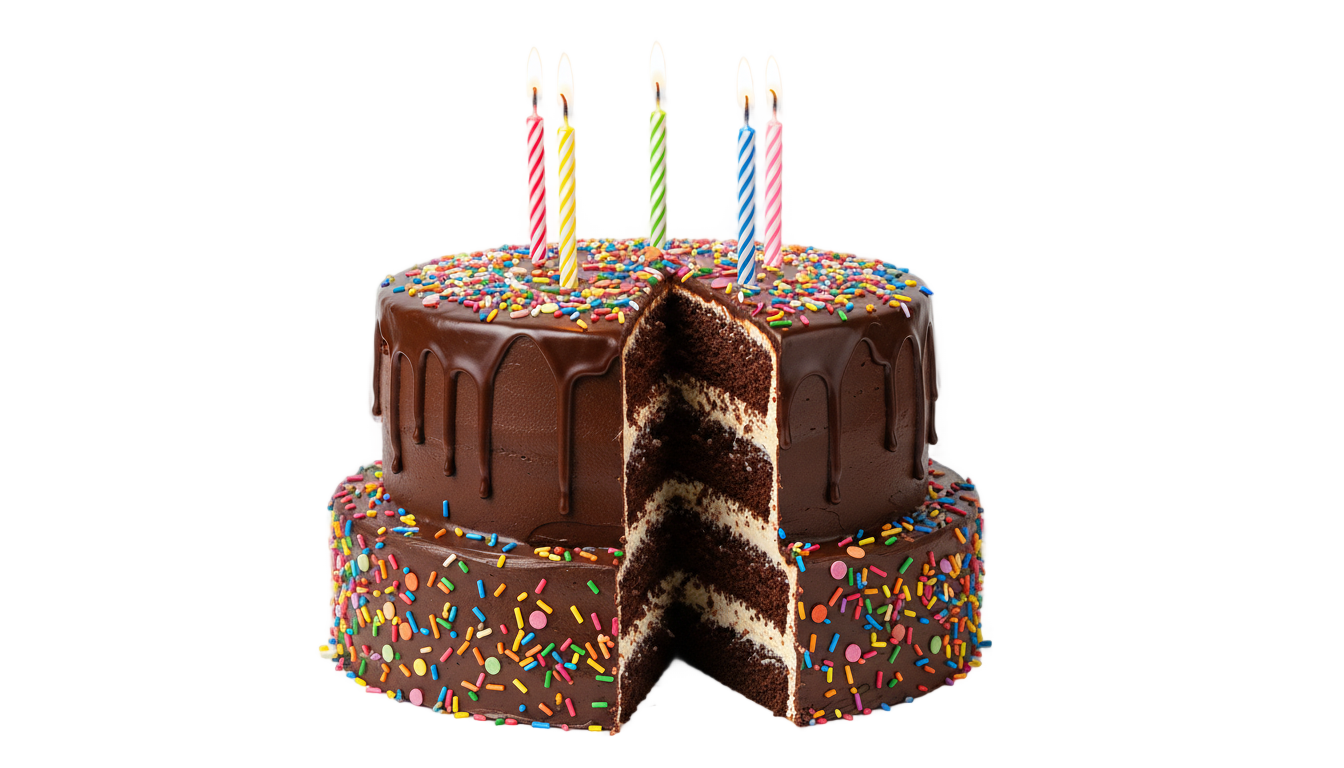 chocolate birthday cake png PNG transparent background