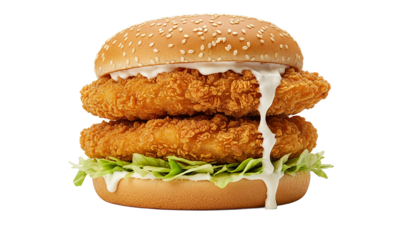 chicken zinger burger png PNG transparent background