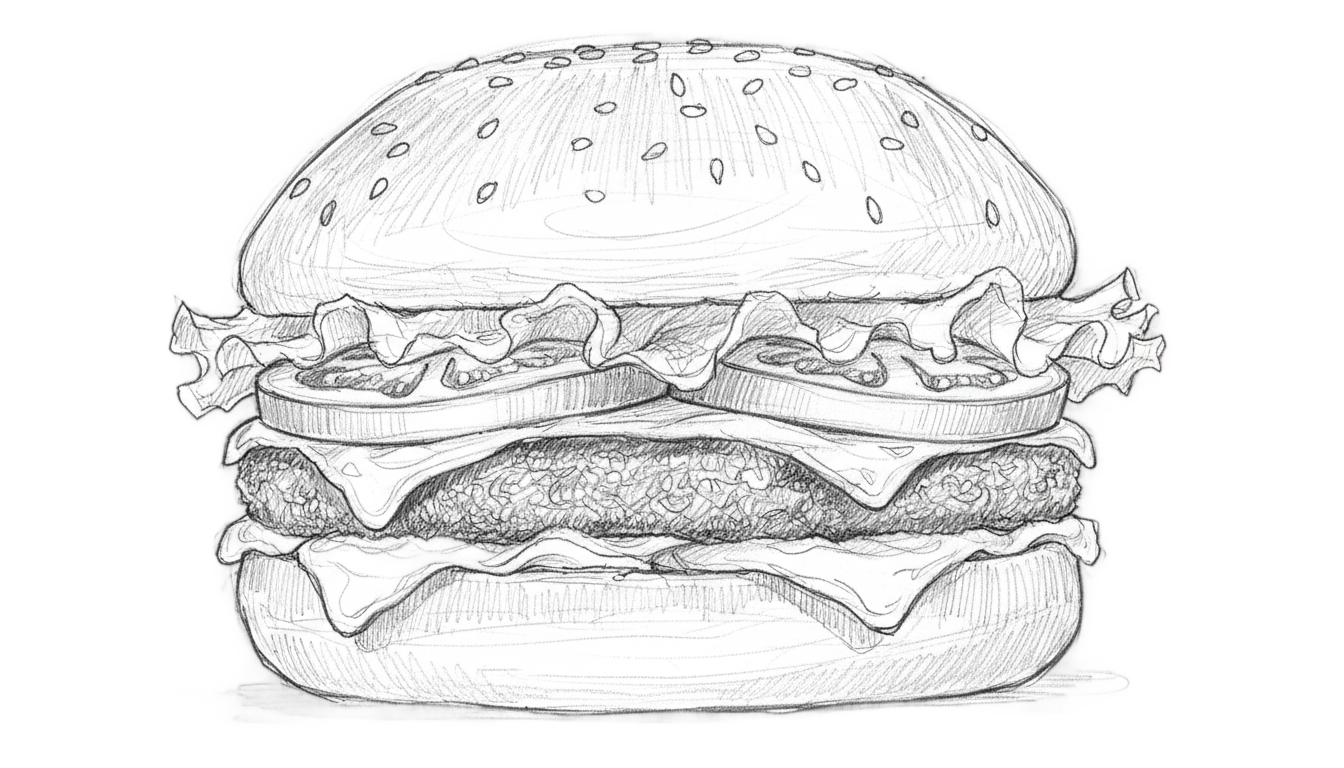 burger sketch png PNG transparent background