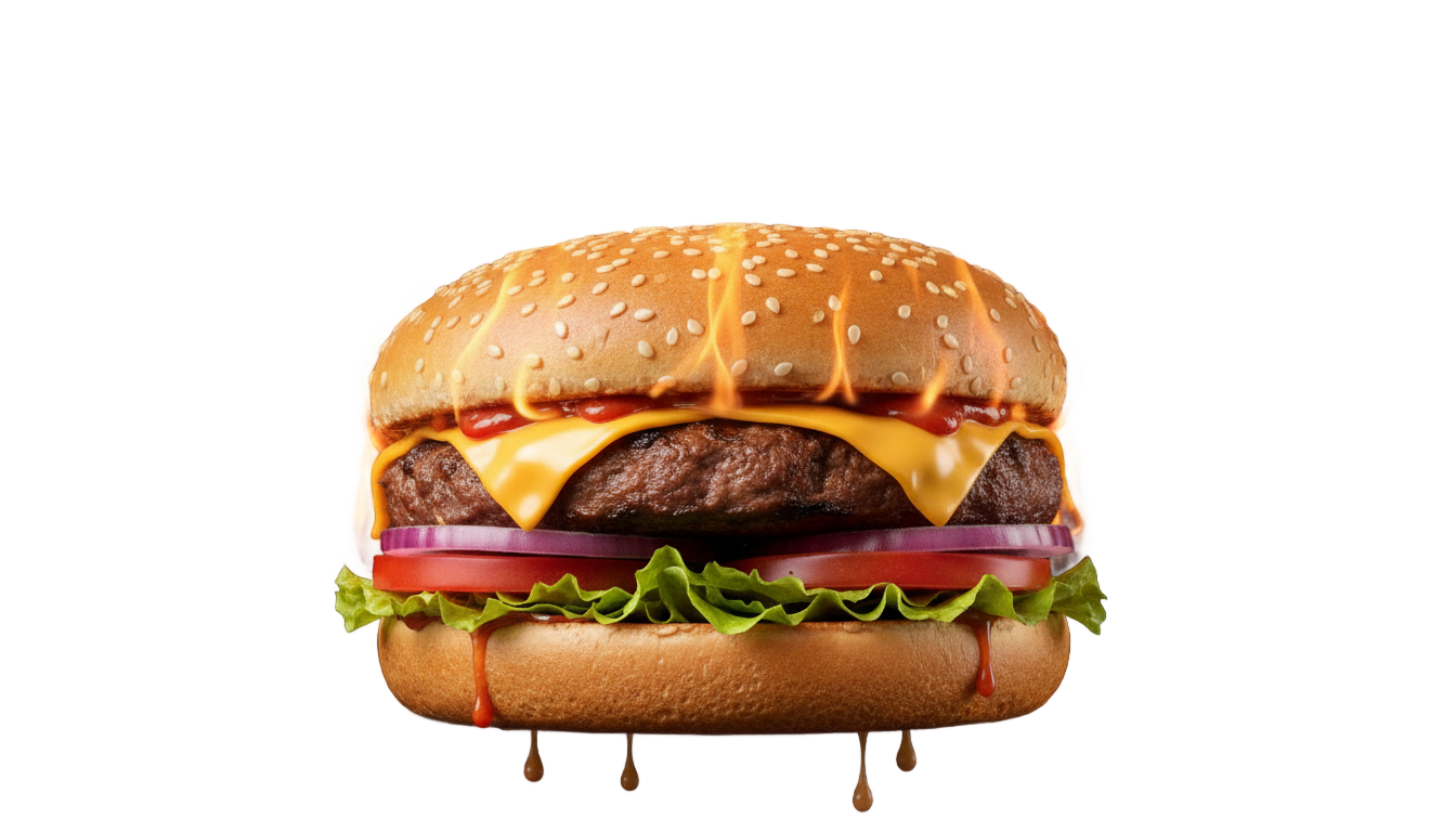 fire burger png PNG transparent background