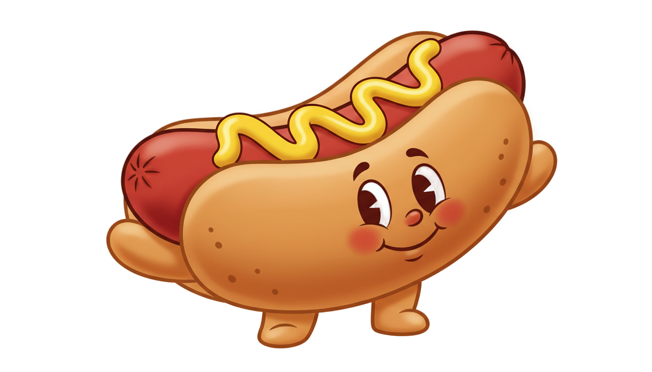 hotdog cartoon png PNG transparent background