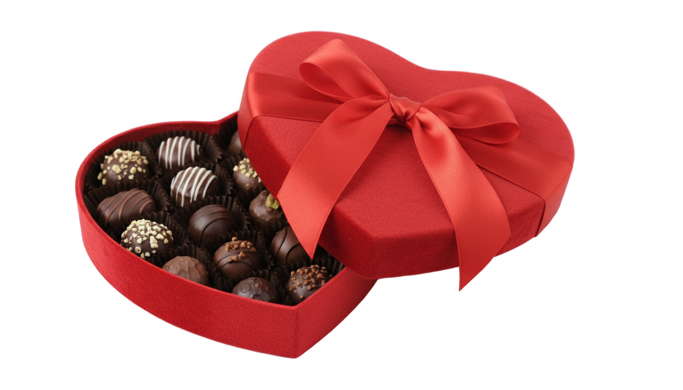 valentine chocolate box png PNG transparent background