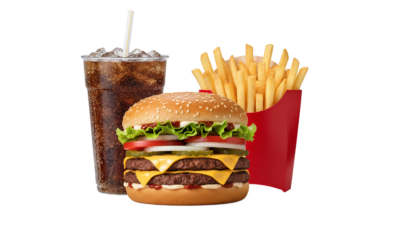 burger fries and drink png PNG transparent background
