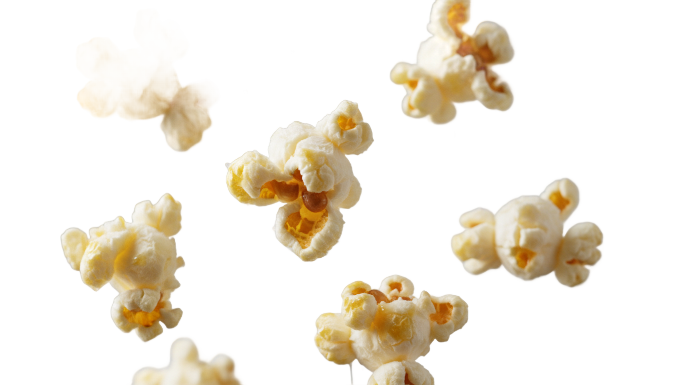 flying popcorn png PNG transparent background