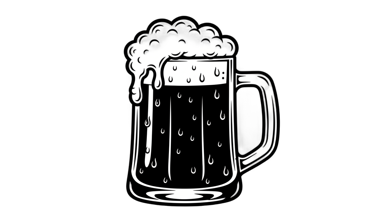 beer clipart black and white png PNG transparent background