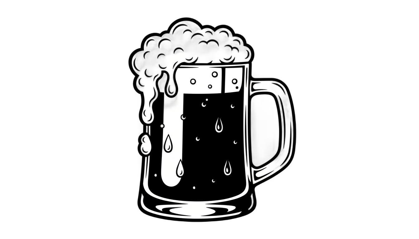 beer clipart black and white png PNG transparent background