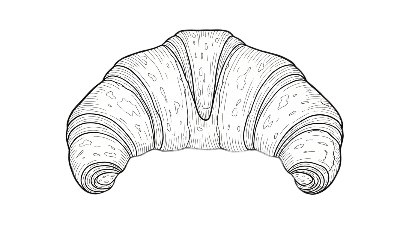 croissant outline png PNG transparent background