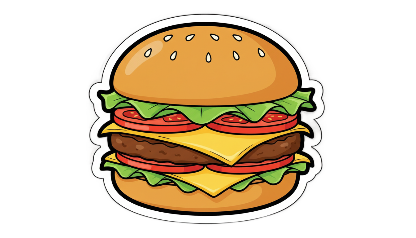 burger sticker png PNG transparent background