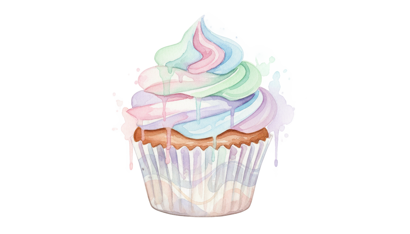 watercolor cupcake png PNG transparent background