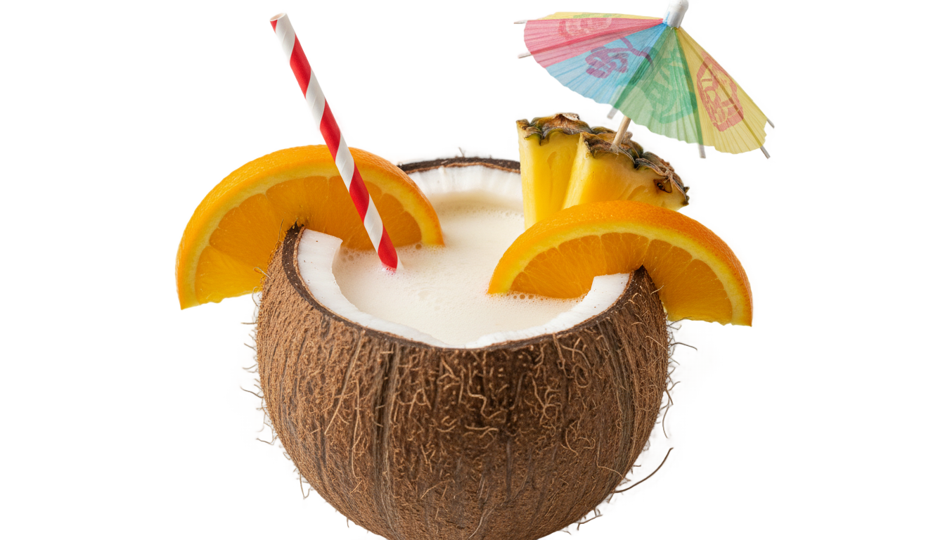 coconut cocktail png PNG transparent background