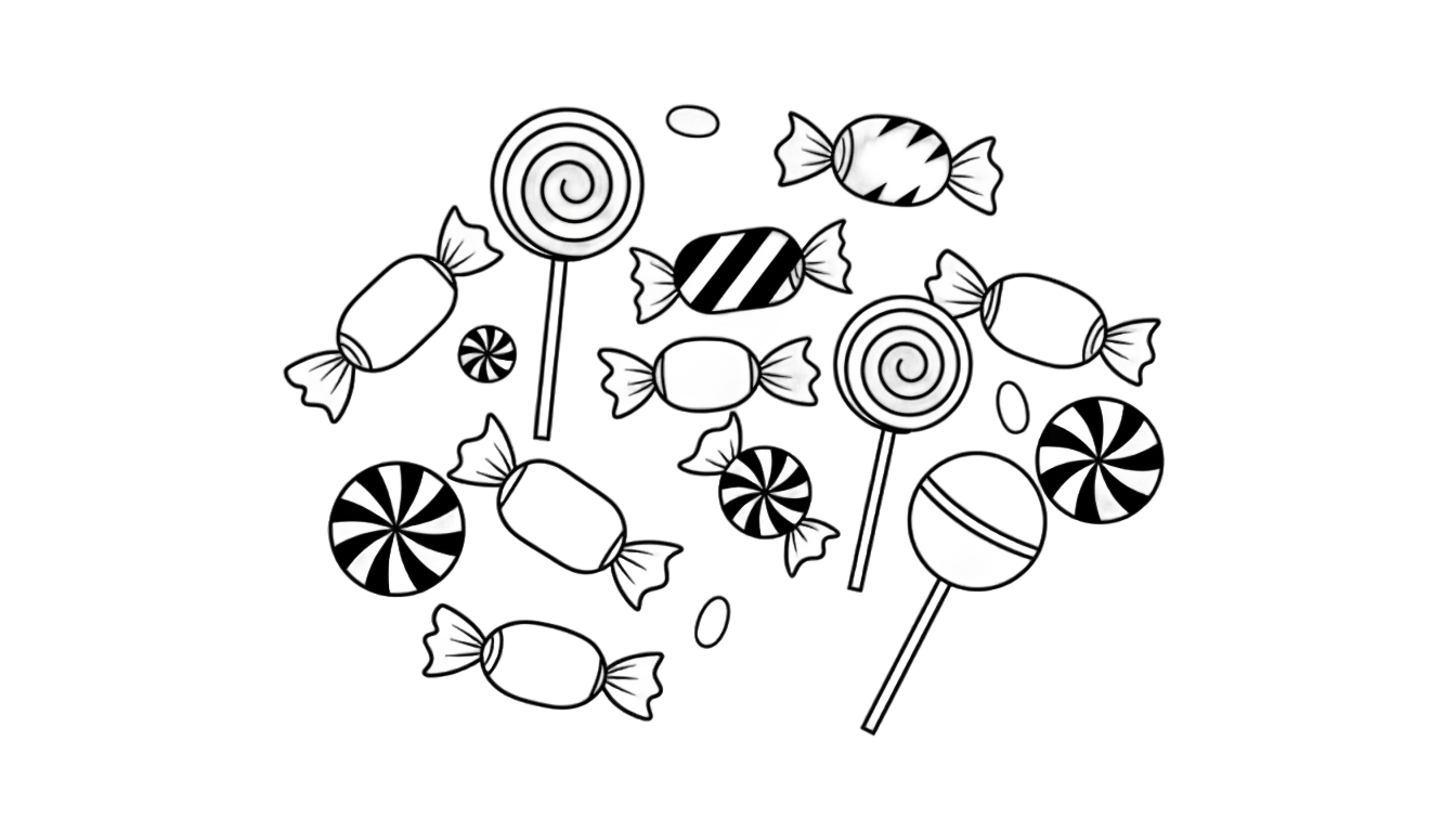 candy clipart black and white png PNG transparent background