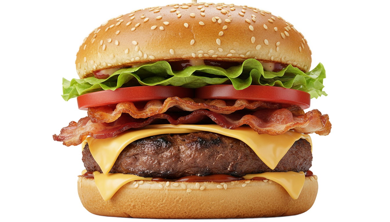 burger bacon png PNG transparent background