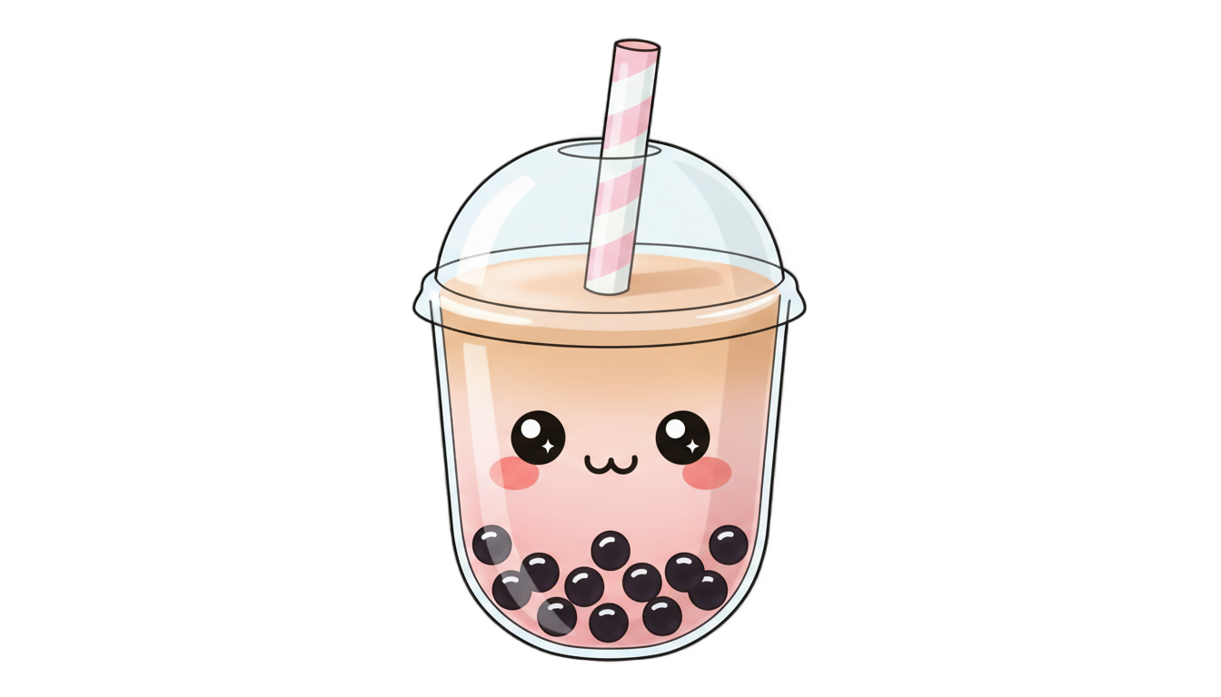 cute boba tea png PNG transparent background