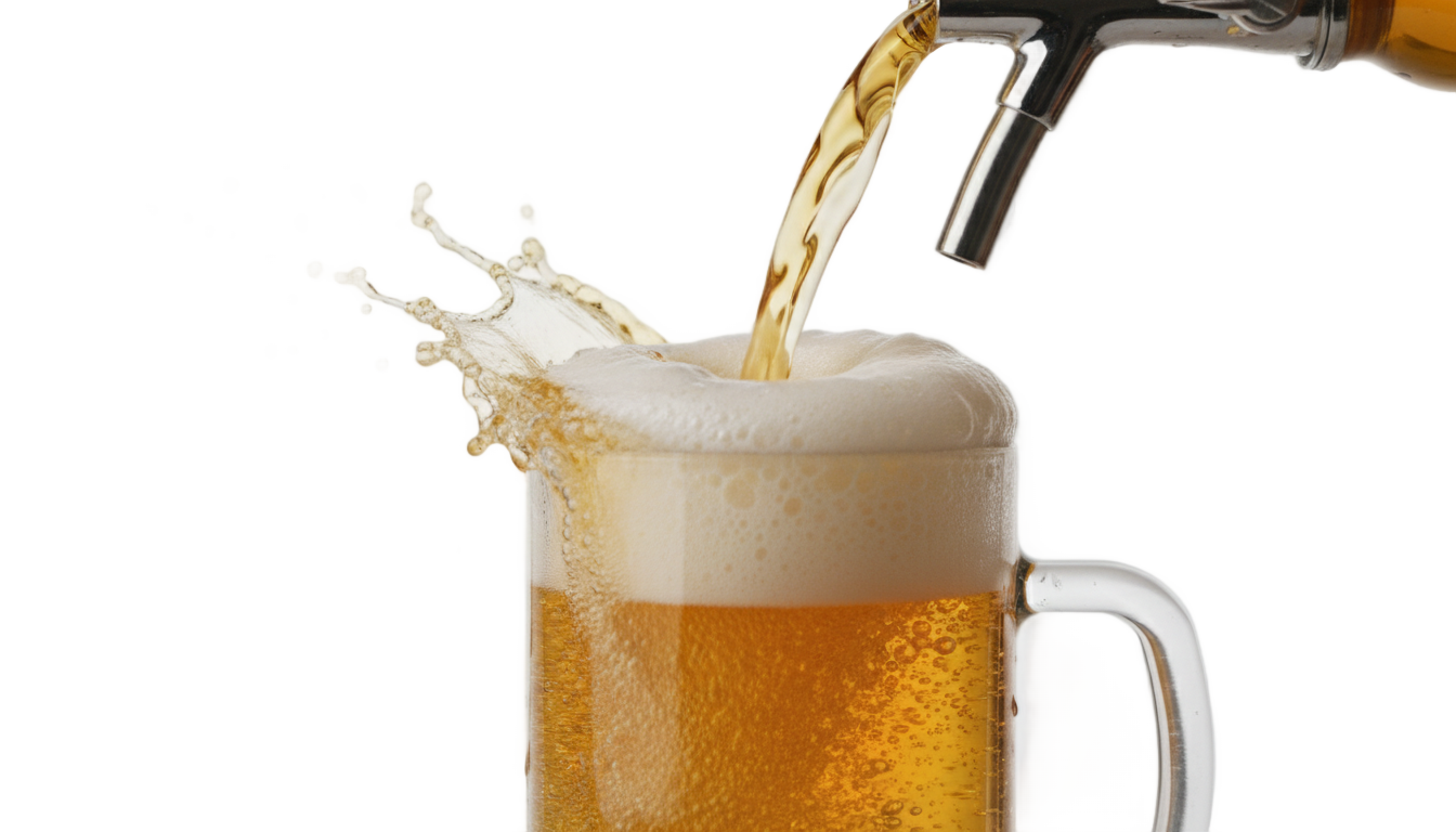beer pouring png PNG transparent background