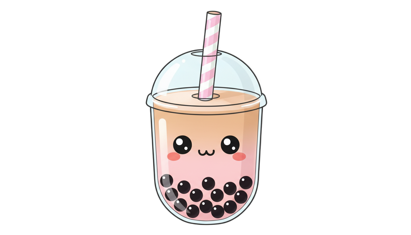 cute boba tea png PNG transparent background