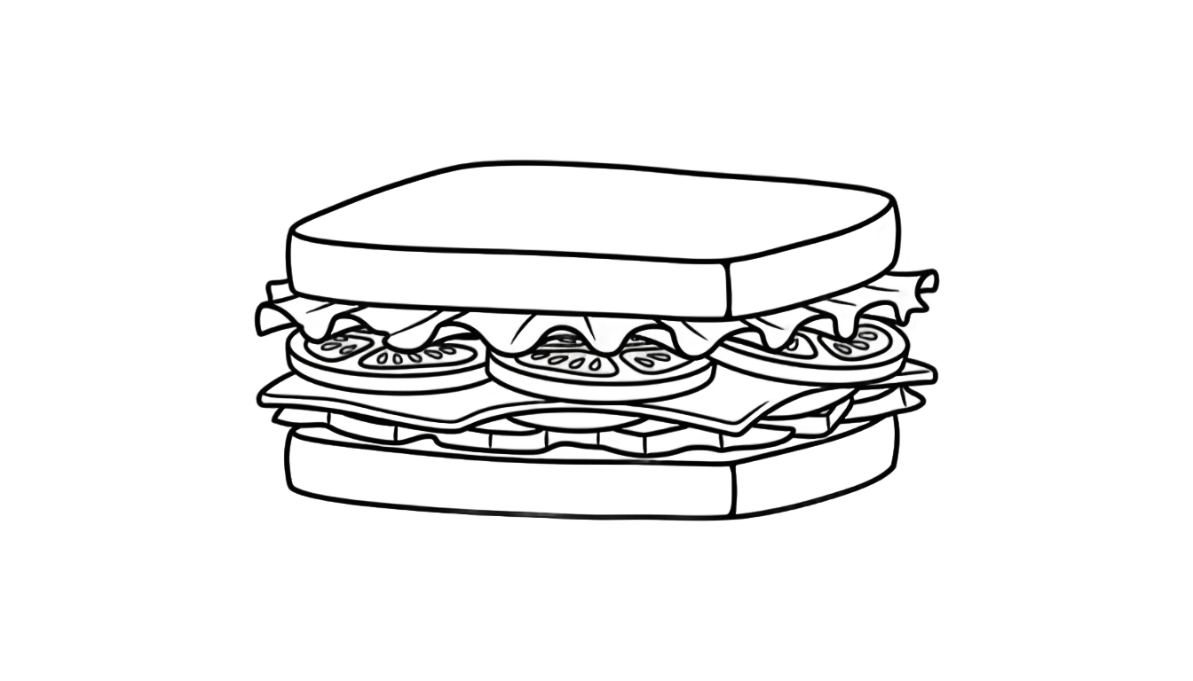 sandwich outline png PNG transparent background