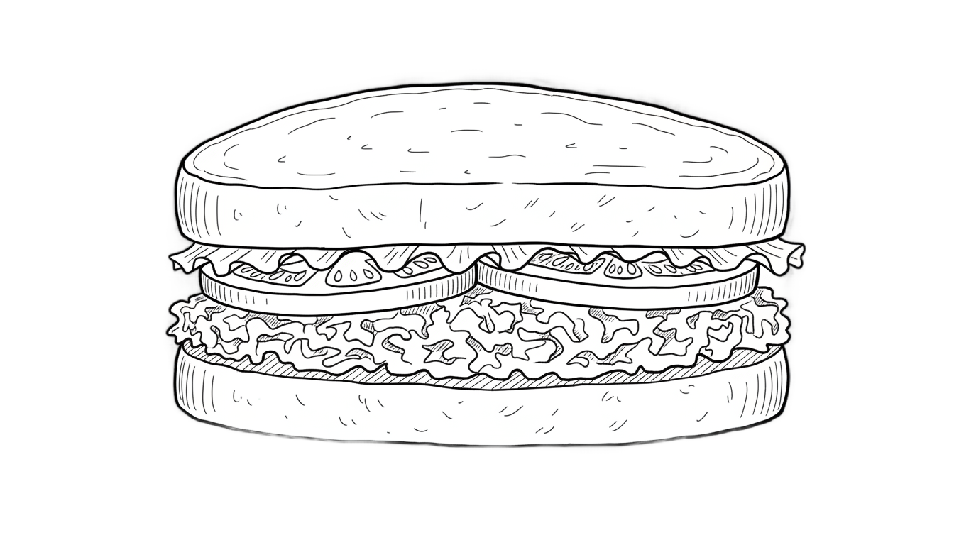 sandwich outline png PNG transparent background