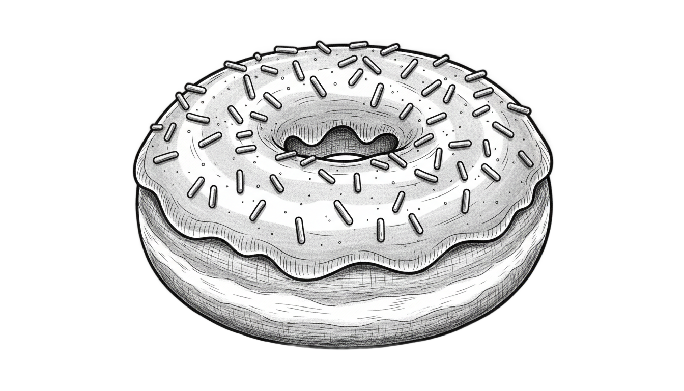 donut png black and white PNG transparent background