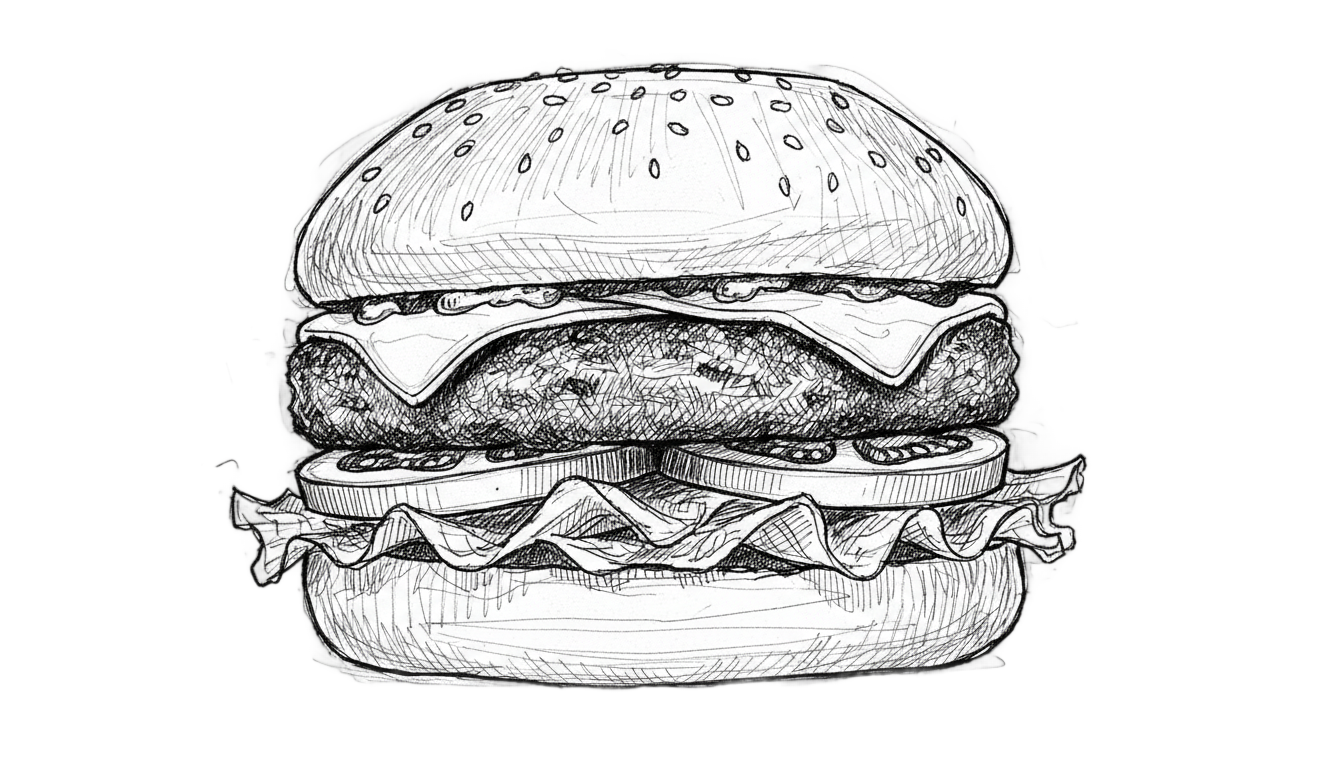 burger sketch png PNG transparent background
