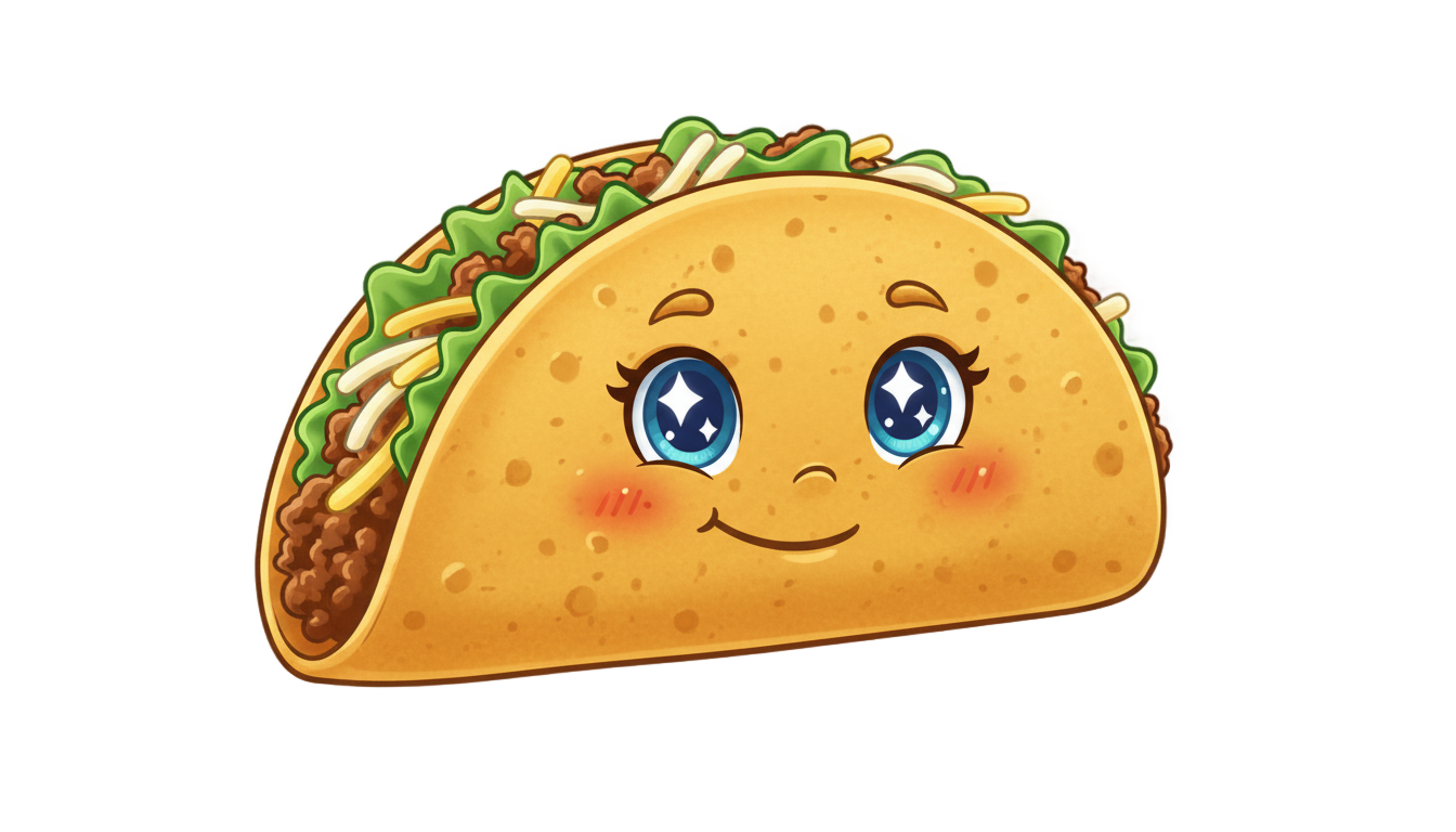 taco kawaii png PNG transparent background