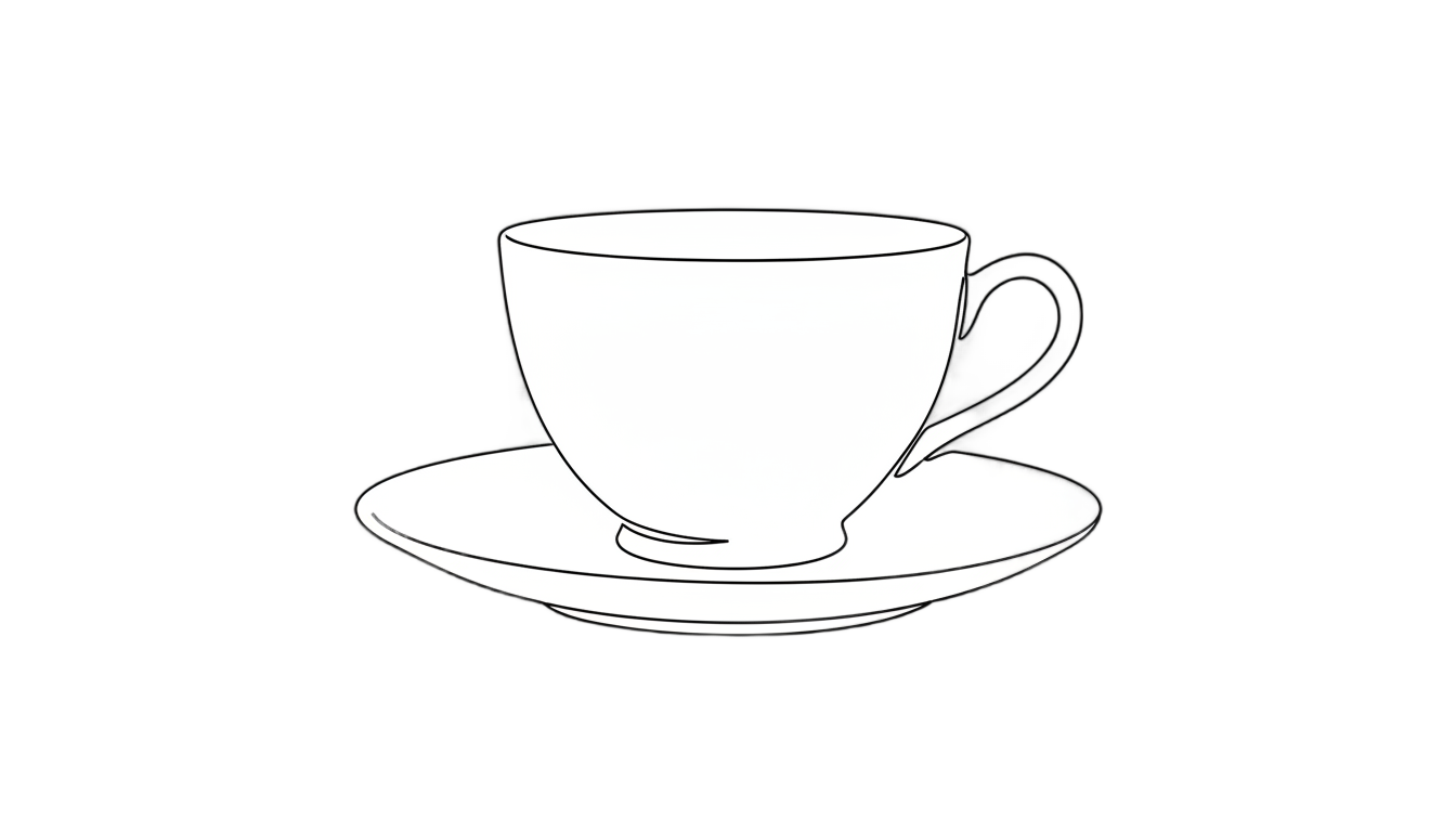 tea cup outline png PNG transparent background