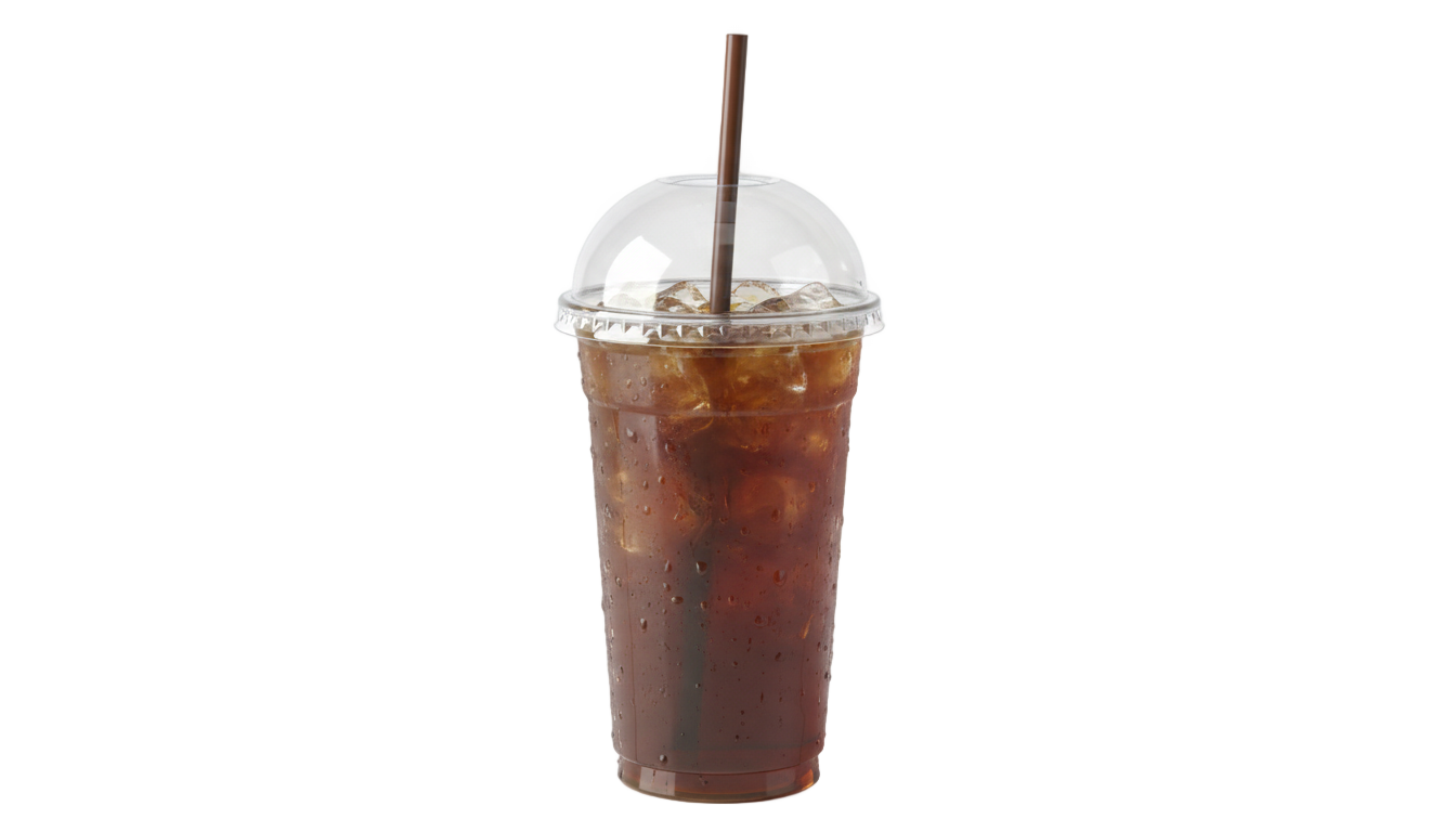 iced coffee plastic cup png PNG transparent background