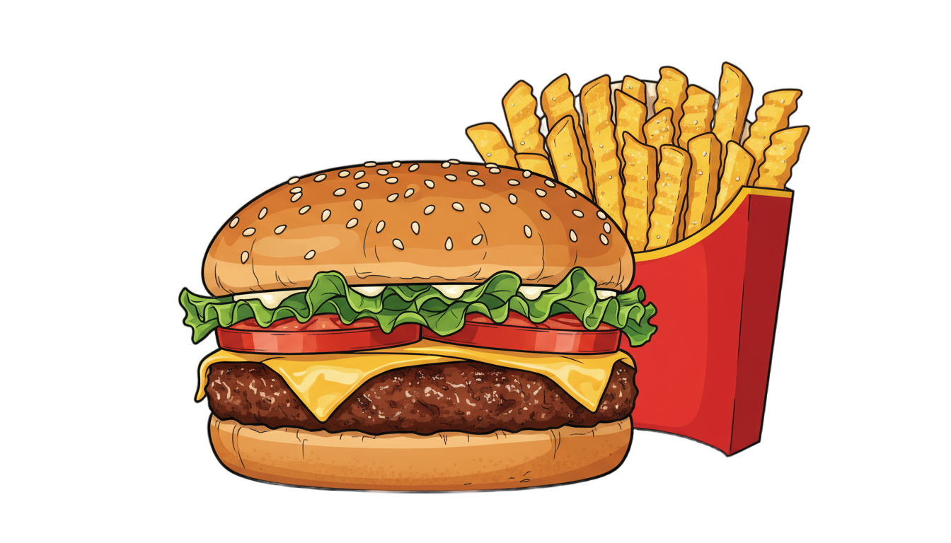 burger and fries clipart png PNG transparent background