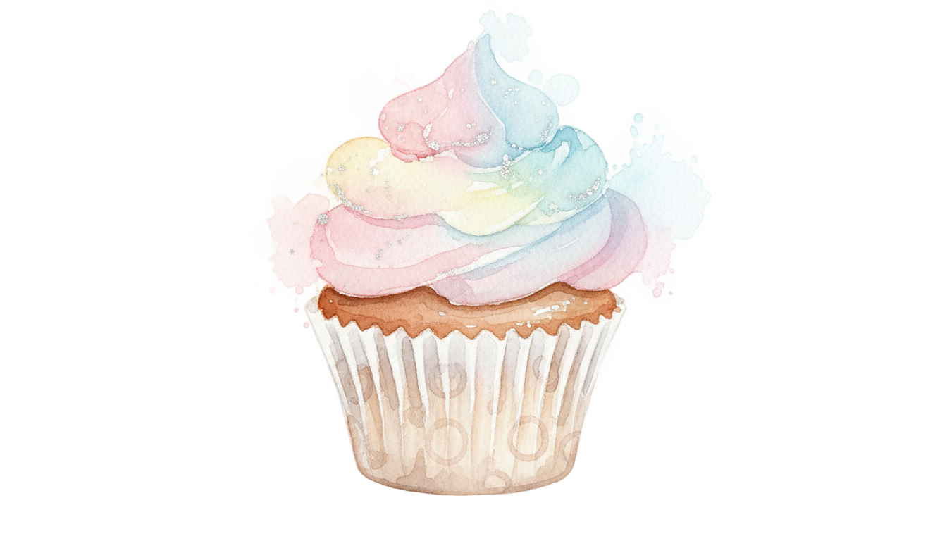watercolor cupcake png PNG transparent background