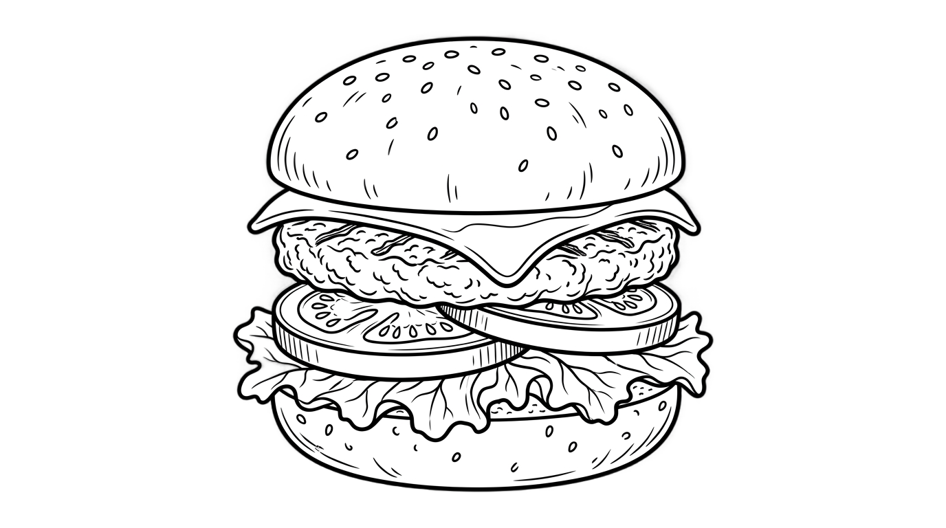burger clipart black and white png PNG transparent background